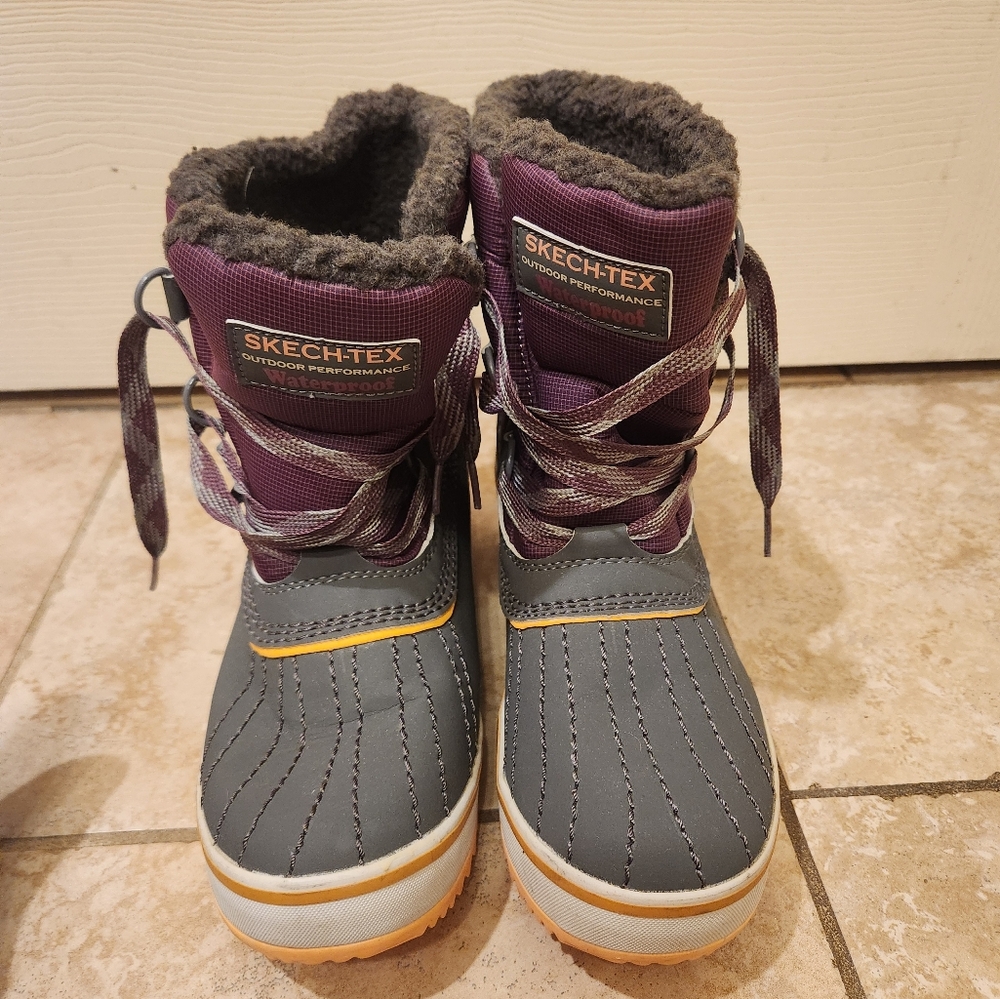 Purple and Gray Skech-Tex Waterproof Boots